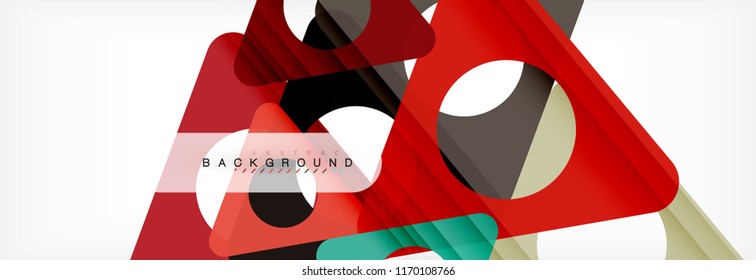 Abstract geometric background. Modern overlapping triangles. Unusual color shapes for your message. Business or tech presentation, app cover template