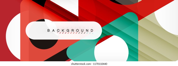 Fondo geométrico abstracto. Triángulos superpuestos modernos. Formas de color inusuales para el mensaje. Presentación empresarial o tecnológica, plantilla de portada de aplicaciones