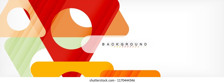 Fondo geométrico abstracto. Triángulos superpuestos modernos. Formas de color inusuales para el mensaje. Presentación empresarial o tecnológica, plantilla de portada de aplicaciones