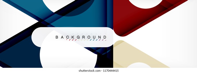 Fondo geométrico abstracto. Triángulos superpuestos modernos. Formas de color inusuales para el mensaje. Presentación empresarial o tecnológica, plantilla de portada de aplicaciones