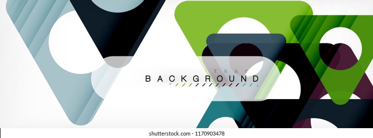 Abstract geometric background. Modern overlapping triangles. Unusual color shapes for your message. Business or tech presentation, app cover template