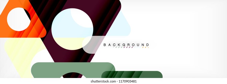 Abstract geometric background. Modern overlapping triangles. Unusual color shapes for your message. Business or tech presentation, app cover template