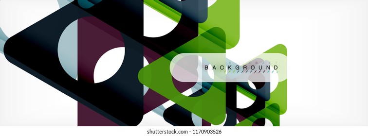 Abstract geometric background. Modern overlapping triangles. Unusual color shapes for your message. Business or tech presentation, app cover template