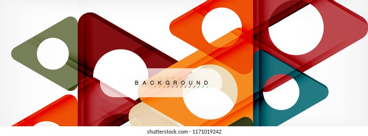Fondo geométrico abstracto. Triángulos superpuestos modernos. Formas de color inusuales para el mensaje. Presentación empresarial o tecnológica, plantilla de portada de aplicaciones