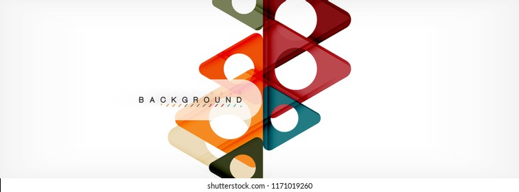Fondo geométrico abstracto. Triángulos superpuestos modernos. Formas de color inusuales para el mensaje. Presentación empresarial o tecnológica, plantilla de portada de aplicaciones