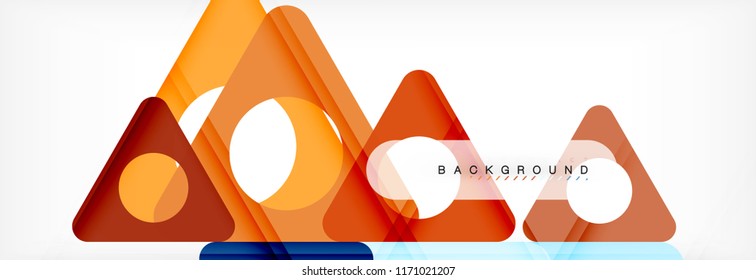 Abstract geometric background. Modern overlapping triangles. Unusual color shapes for your message. Business or tech presentation, app cover template
