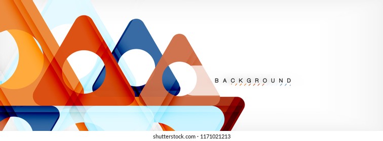 Abstract geometric background. Modern overlapping triangles. Unusual color shapes for your message. Business or tech presentation, app cover template