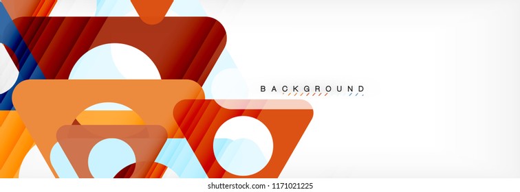 Abstract geometric background. Modern overlapping triangles. Unusual color shapes for your message. Business or tech presentation, app cover template