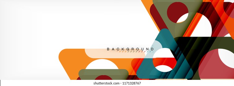 Abstract geometric background. Modern overlapping triangles. Unusual color shapes for your message. Business or tech presentation, app cover template