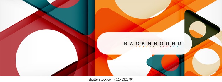Abstract geometric background. Modern overlapping triangles. Unusual color shapes for your message. Business or tech presentation, app cover template