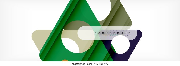 Fondo geométrico abstracto. Triángulos superpuestos modernos. Formas de color inusuales para el mensaje. Presentación empresarial o tecnológica, plantilla de portada de aplicaciones