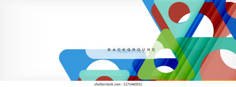 Abstract geometric background. Modern overlapping triangles. Unusual color shapes for your message. Business or tech presentation, app cover template