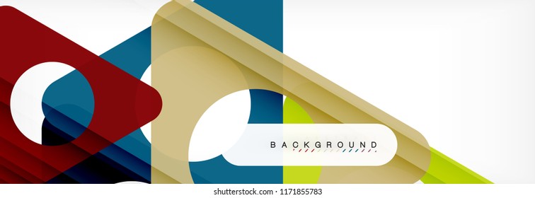 Abstract geometric background. Modern overlapping triangles. Unusual color shapes for your message. Business or tech presentation, app cover template