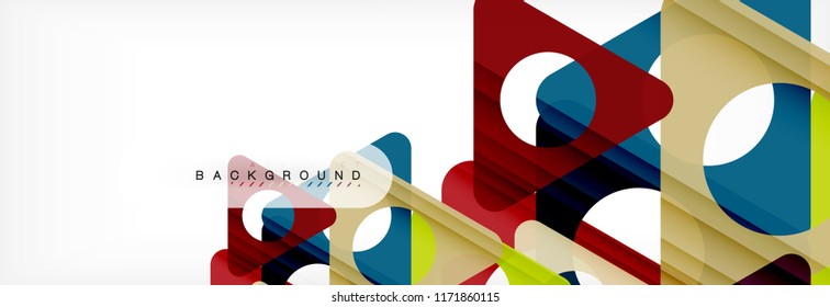 Abstract geometric background. Modern overlapping triangles. Unusual color shapes for your message. Business or tech presentation, app cover template