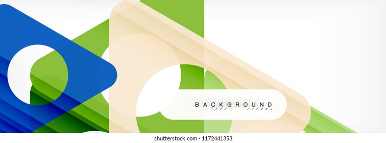 Fondo geométrico abstracto. Triángulos superpuestos modernos. Formas de color inusuales para el mensaje. Presentación empresarial o tecnológica, plantilla de portada de aplicaciones