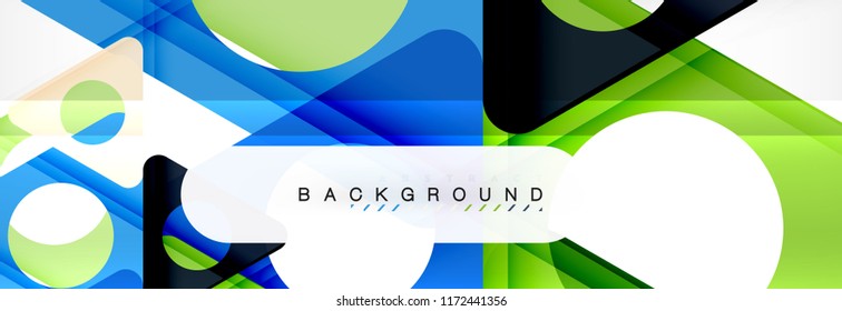 Abstract geometric background. Modern overlapping triangles. Unusual color shapes for your message. Business or tech presentation, app cover template