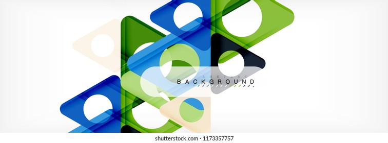 Abstract geometric background. Modern overlapping triangles. Unusual color shapes for your message. Business or tech presentation, app cover template