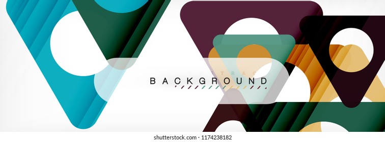 Abstract geometric background. Modern overlapping triangles. Unusual color shapes for your message. Business or tech presentation, app cover template