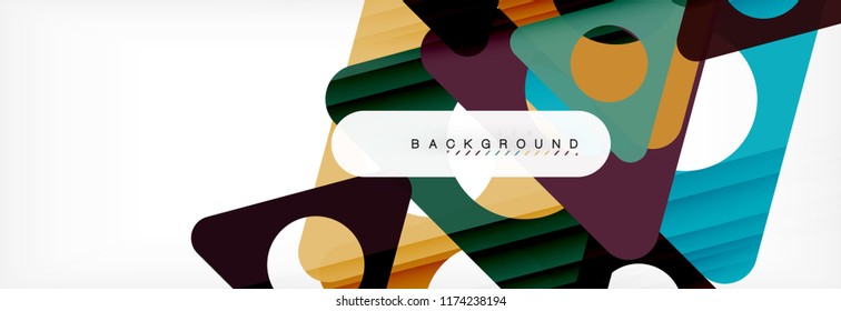 Abstract geometric background. Modern overlapping triangles. Unusual color shapes for your message. Business or tech presentation, app cover template