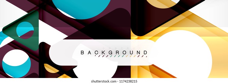 Abstract geometric background. Modern overlapping triangles. Unusual color shapes for your message. Business or tech presentation, app cover template