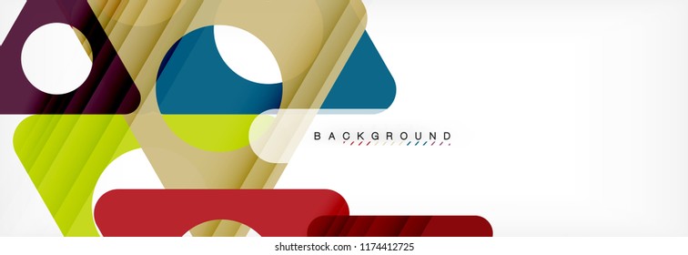 Abstract geometric background. Modern overlapping triangles. Unusual color shapes for your message. Business or tech presentation, app cover template