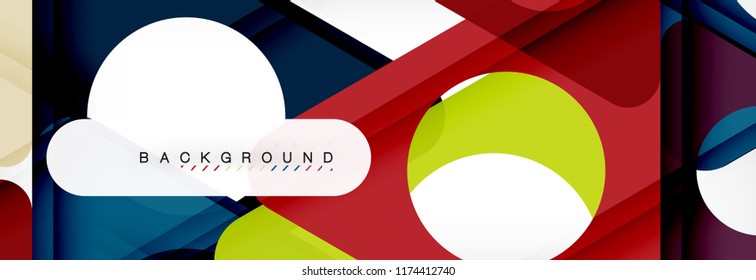 Abstract geometric background. Modern overlapping triangles. Unusual color shapes for your message. Business or tech presentation, app cover template