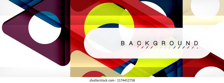 Fondo geométrico abstracto. Triángulos superpuestos modernos. Formas de color inusuales para el mensaje. Presentación empresarial o tecnológica, plantilla de portada de aplicaciones