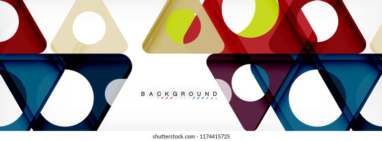 Abstract geometric background. Modern overlapping triangles. Unusual color shapes for your message. Business or tech presentation, app cover template