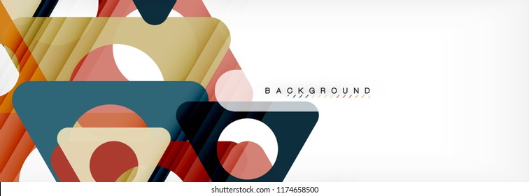 Abstract geometric background. Modern overlapping triangles. Unusual color shapes for your message. Business or tech presentation, app cover template