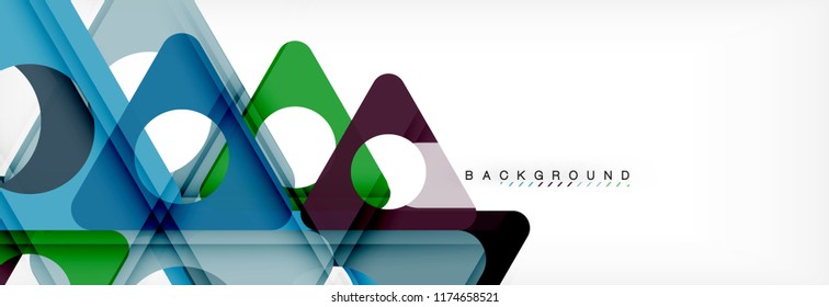 Abstract geometric background. Modern overlapping triangles. Unusual color shapes for your message. Business or tech presentation, app cover template