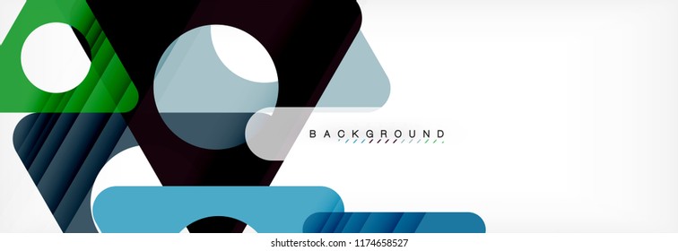 Abstract geometric background. Modern overlapping triangles. Unusual color shapes for your message. Business or tech presentation, app cover template