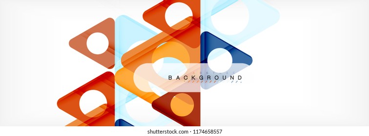 Abstract geometric background. Modern overlapping triangles. Unusual color shapes for your message. Business or tech presentation, app cover template