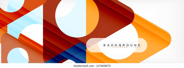 Fondo geométrico abstracto. Triángulos superpuestos modernos. Formas de color inusuales para el mensaje. Presentación empresarial o tecnológica, plantilla de portada de aplicaciones