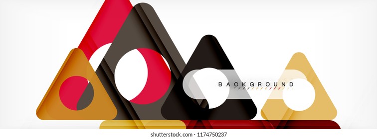 Abstract geometric background. Modern overlapping triangles. Unusual color shapes for your message. Business or tech presentation, app cover template