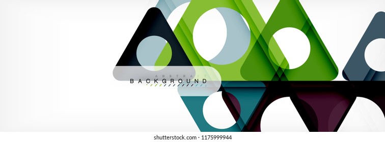 Abstract geometric background. Modern overlapping triangles. Unusual color shapes for your message. Business or tech presentation, app cover template