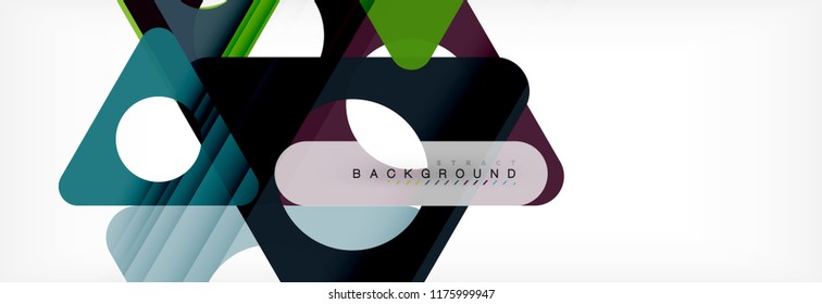 Abstract geometric background. Modern overlapping triangles. Unusual color shapes for your message. Business or tech presentation, app cover template