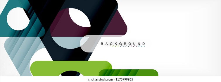 Abstract geometric background. Modern overlapping triangles. Unusual color shapes for your message. Business or tech presentation, app cover template