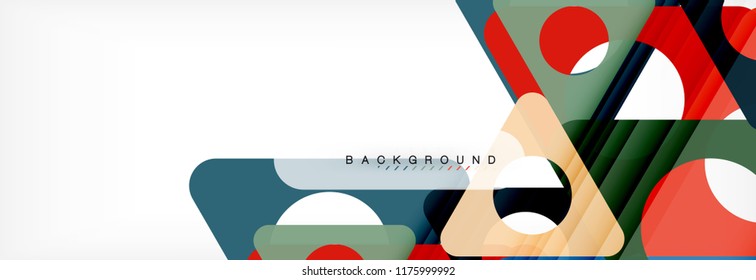 Abstract geometric background. Modern overlapping triangles. Unusual color shapes for your message. Business or tech presentation, app cover template