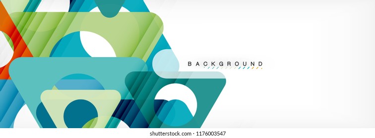 Abstract geometric background. Modern overlapping triangles. Unusual color shapes for your message. Business or tech presentation, app cover template