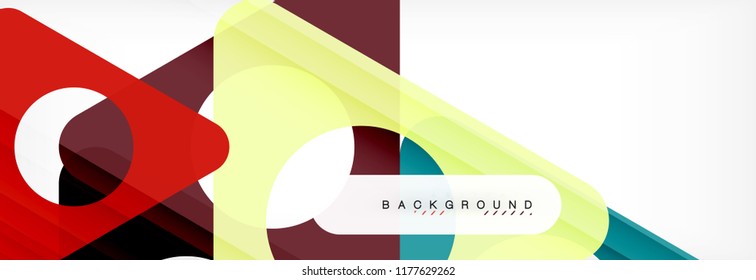 Abstract geometric background. Modern overlapping triangles. Unusual color shapes for your message. Business or tech presentation, app cover template