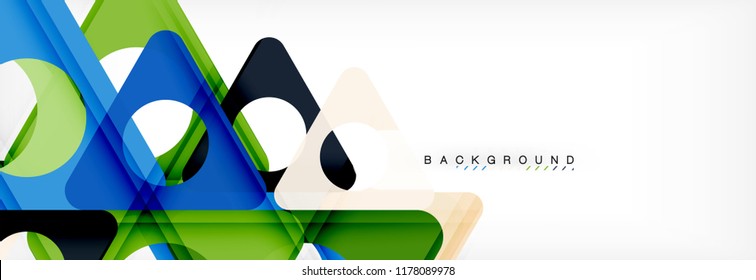 Abstract geometric background. Modern overlapping triangles. Unusual color shapes for your message. Business or tech presentation, app cover template