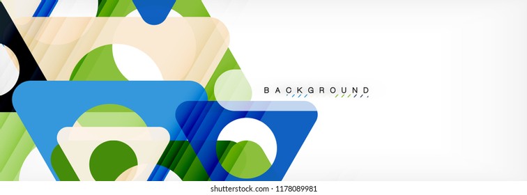 Abstract geometric background. Modern overlapping triangles. Unusual color shapes for your message. Business or tech presentation, app cover template