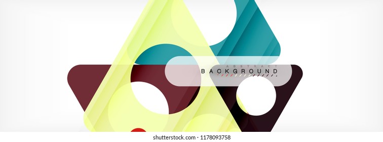 Abstract geometric background. Modern overlapping triangles. Unusual color shapes for your message. Business or tech presentation, app cover template