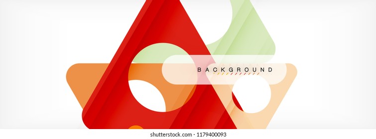 Abstrakter geometrischer Hintergrund. Moderne, sich überlappende Dreiecke. Ungewöhnliche Farbformen für Ihre Nachricht. Business- oder Technologiepräsentation, App-Titelvorlage