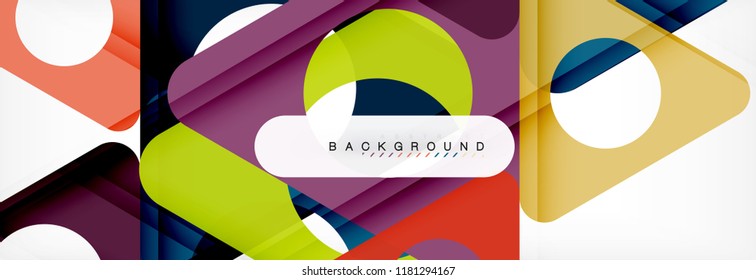 Abstrakter geometrischer Hintergrund. Moderne, sich überlappende Dreiecke. Ungewöhnliche Farbformen für Ihre Nachricht. Business- oder Technologiepräsentation, App-Titelvorlage