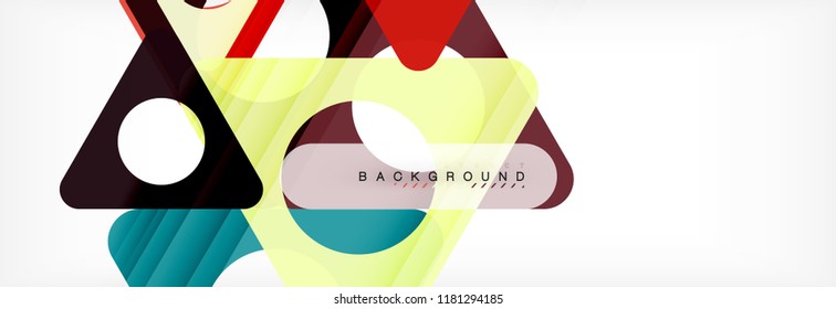 Abstract geometric background. Modern overlapping triangles. Unusual color shapes for your message. Business or tech presentation, app cover template