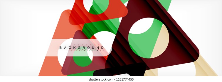 Abstract geometric background. Modern overlapping triangles. Unusual color shapes for your message. Business or tech presentation, app cover template