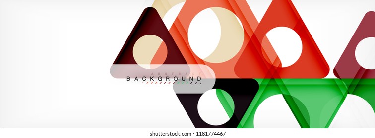Abstract geometric background. Modern overlapping triangles. Unusual color shapes for your message. Business or tech presentation, app cover template