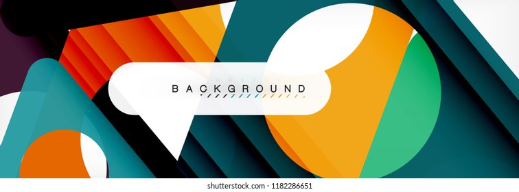 Abstrakter geometrischer Hintergrund. Moderne, sich überlappende Dreiecke. Ungewöhnliche Farbformen für Ihre Nachricht. Business- oder Technologiepräsentation, App-Titelvorlage