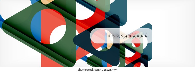 Abstract geometric background. Modern overlapping triangles. Unusual color shapes for your message. Business or tech presentation, app cover template